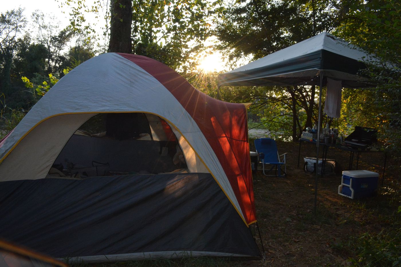 Campsite at sunset